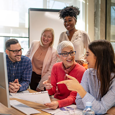 group of people having a meeting